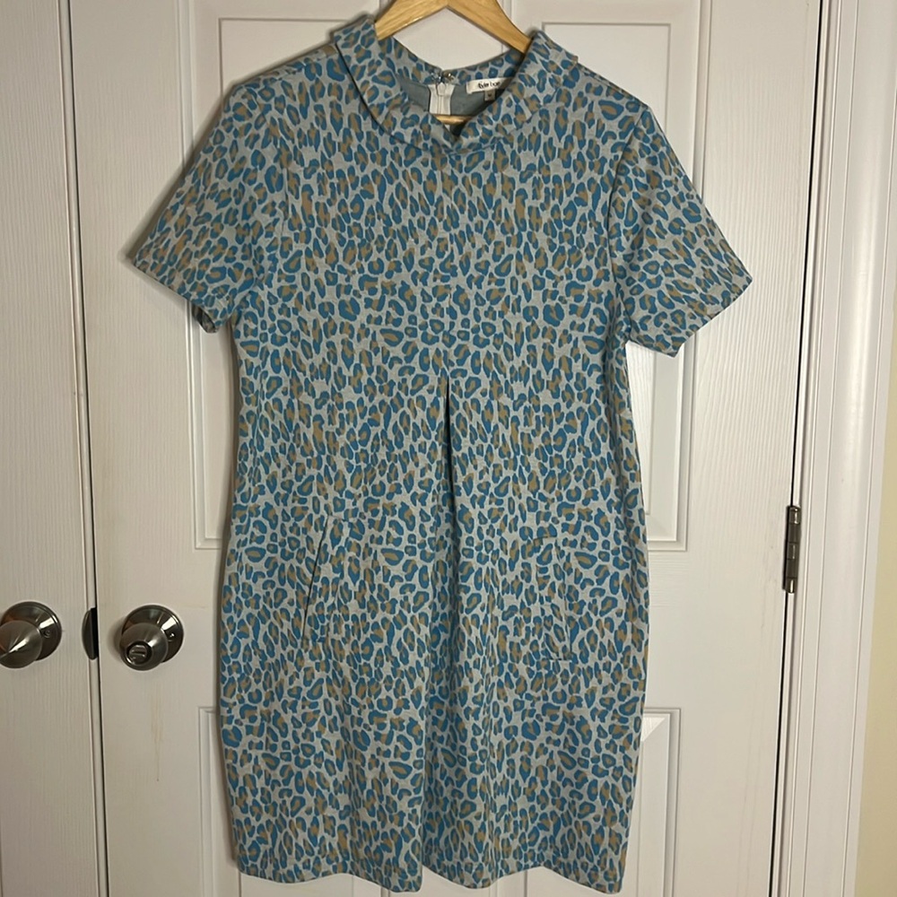 Tyler Boe Kristen Dress with Cowl Neck in Animal Print, Medium